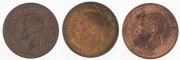 Coins - Australia: Penny: George V, 1938, 1948M & 1952M, (3) all aUnc. - 2