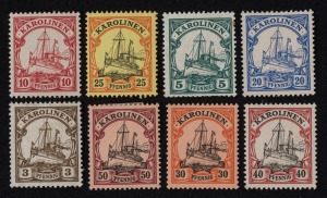 GERMAN COLONIES:A range of Yacht-types to 1Mk on stock cards; mainly Mint; several Used. (80+).