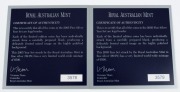 Coins - Australia: Decimal Proofs: RAM Fine Silver Proofs 2005 set in wooden case of issue. (2 complete sets). - 2
