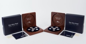 Coins - Australia: Decimal Proofs: RAM Fine Silver Proofs 2003 set in wooden case of issue. (2 complete sets).