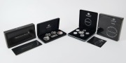 Coins - Australia: Masterpieces in Silver: 2004 "20 Years of the Australian One Dollar Coin" and 2007 "Art of the 20th Century", 2 complete sets in cases of issue. (2).