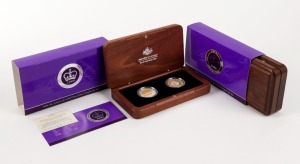 Coins - Australia: Decimal Proofs: 2006 Royal Collection 50c Gold Plated Silver Proof Two - Coin Set, RAM in jarrah presentation case. (2 sets).