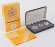 Coins - Australia: Decimal Proofs: 2001 Centenary of Federation three-coin (20c, 50c & $1) boxed PROOF sets for Queensland, A.C.T., N.S.W., South Australia, & Western Australia. (5 complete sets). - 5