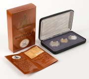 Coins - Australia: Decimal Proofs: 2001 Centenary of Federation three-coin (20c, 50c & $1) boxed PROOF sets for N.S.W., Victoria, Northern Territory, & Norfolk Island. (4 complete sets). - 4