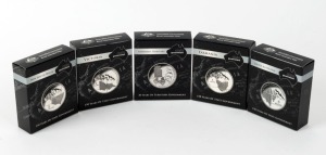 Coins - Australia: Decimal Proofs: 2006-09 Australian State Series: $5 silver Proofs for New South Wales, Victoria, Tasmania, South Australia & Northern Territory. (Total: 5 items).