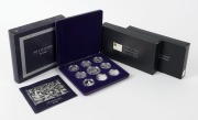 Coins - Australia: Masterpieces in Silver: 1996 "Shaping a National Identity", 1997 "The Opening of the Continent", 1998 "Coins of the 20th Century - Milestones", complete in cases. (3 sets).