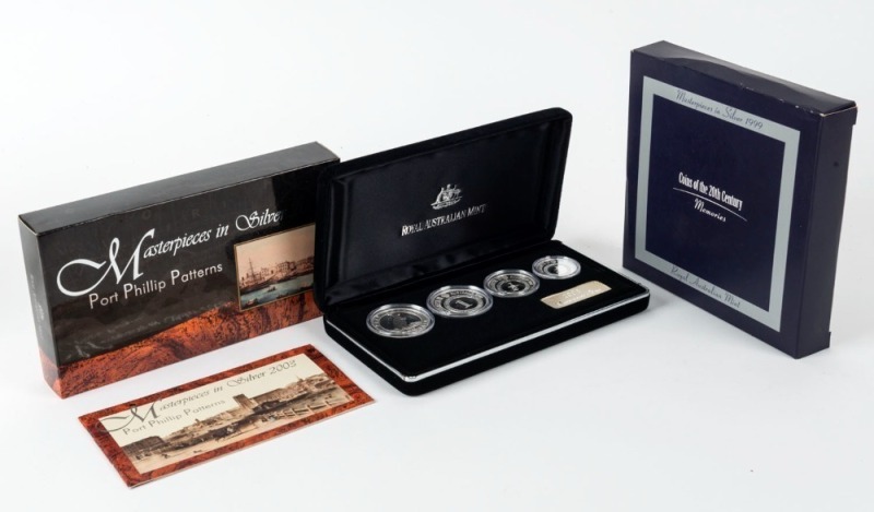 Coins - Australia: Masterpieces in Silver: 1999 "Coins of the 20th Century - Memories" and 2003 "Port Phillip Patterns", complete sets (2).