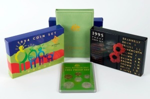 Coins - Australia: Decimal Proofs: 1994 (2 sets) & 1995 (1 set) six coin RAM Proof sets. (3 items).