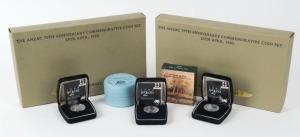 Coins - Australia: Decimal Proofs: 1988 $2 silver Proofs (3); 1990 75th Anniversary of ANZAC $5 two coin sets (2); 1994 $10 Wedge-Tailed Eagle Piedfort silver Proof; 1995 $1 Waltzing Matilda silver Proof. (7 items).