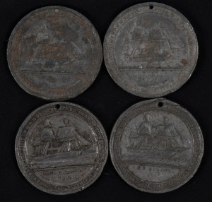AUSTRALIA: VISIT OF THE DUKE OF EDINBURGH, H.M.S. Galatea, 1867, in white metal (47mm) (C.1867/2), by T.Stokes, Melbourne, holed for suspension. (4 examples in mixed condition).