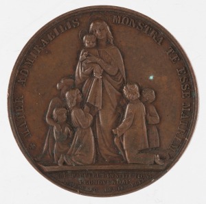 GREAT BRITAIN: Bronze medal (39mm) by Wiener & Philp  "REWARD FOR GOOD CONDUCT AND ADVANCE IN LEARNING FROM THE CATHOLIC POOR SCHOOL COMMITTEE", circa 1860; un-named.