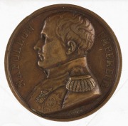 FRANCE: 1840 MEMORIAL TO NAPOLEON BONAPARTE AT ST. HELENA, bronze medal (40mm) by A. Bovy. - 2