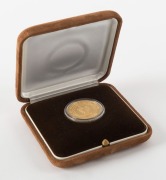 Coins - World: Bahrain: 1983 10 DINARS HAMAD TOWN PROOF GOLD COIN, 16gms, 22ct, in leather-bound case of issue. (issued in 1984). - 2