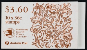 Booklets: 1989 (SG.SB68) Christmas $3.60 booklet overprinted for 'World Stamp Expo '89' (Washington, USA), and was only available at this location. Hard to source, retail $175.