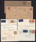 KGV Heads - CofA Watermark: 5d ORANGE-BROWN KGV (SG.130) POSTAL USAGES: 1933-38 collection comprising single, multiple and mixed frankings, airmail and registered mail, domestic usages and mail to foreign destinations. Included are 4 reg'd covers with pro - 2