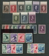 AUSTRIA: 1931-36 range comprising of Austrian Writers Mi.524-29 (* set), Austrian Painters Mi.545-50 (2 sets *), Austrian Architects Mi.591-96 (2 sets *), Austrian Commanders Mi.617-22 (1 set **, 1 set *), FIS Innsbruck Mi.623-26 (1 set **, 2 sets *), and - 3