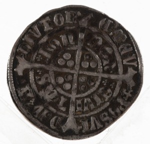 Coins - World: Great Britain: Henry VII. 1485-1509. AR Groat - (London) mint; undated, obv: crowned forward facing bust. RX: Long cross gF. Including the original storage sleeve with the previous collectors catalogue notes.  gF.