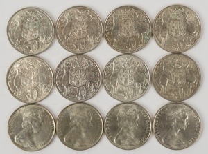 Coins - Australia: 1966 50c Rounds (11), generally G/VG.