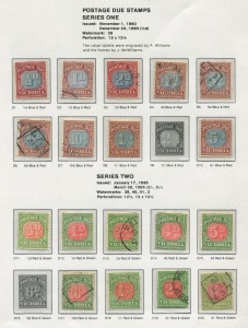 VICTORIA: 1850-1912 Collection on Seven Seas album pages with used imperf Half-Lengths 1d (2), 2d (3) & 3d, QOT 2d (3), Woodblocks 1/- (Registered) and 2/- (complete margins), plus rouletted 6d; imperf & perforated Emblems to 4d; perforated issues incl. Beaded Ovals 3d maroon, Laureates 8d orange, 1885 optd 'STAMP DUTY' 1/- mint, Charity issues with 1897 Hospital Fund 1d mint & 2½d CTO, 1900 Patriotic Fund 1d mint & 2d CTO, Postage Dues with 1/- & 5/- Claret & Blues mint;