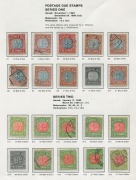 VICTORIA: 1850-1912&nbsp;Collection on Seven Seas album pages with used imperf Half-Lengths 1d (2), 2d (3) & 3d, QOT 2d (3), Woodblocks 1/- (Registered) and 2/- (complete margins), plus rouletted 6d; imperf & perforated Emblems to 4d; perforated issues incl. B
