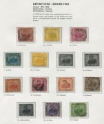 WESTERN AUSTRALIA: 1854-1912&nbsp;Collection on Seven Seas album pages with used imperf 1854 1d black, 1854-55 4d (thin) & 1/-, 1857-59 Hillman 6d, 1860-64 4d unused (pre-printing paper fold) & 6d; perforated issues incl. 1861 4d vermilion Perf.14, 1874 1d on - 2