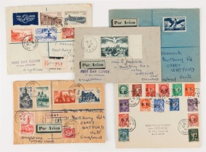 FRANCE:1944-47 FIRST DAY COVERS: including 1947 100fr Air (registered) and 500fr UPU; also few other covers incl. 1944 (Sep. 28) Vichy Government 'R.F.' overprints 15 values to 4fr50 tied by Lyon datestamps to plain cover. (24 items)