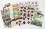 An accumulation of mainly decimal period coins (in pages) and banknotes to $10. Worth sorting through. (qty).