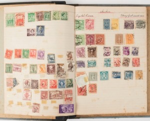 WORLD COLLECTION in Whitman album with mostly 1880s-1950s era stamps, also a ledger with world stamps including China plus a few British & Australian FDCs and a book 'Our South Africa, Past and Present'. (100s)