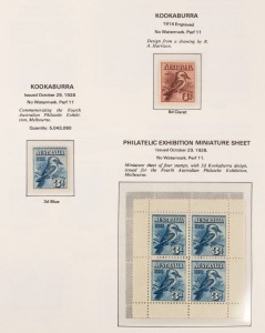 1927-1980 Collection complete mint (no Roos or KGV Heads) on Seven Seas hingeless album pages with KGV commemoratives incl. 3d Kooka M/S (lightly hinged in margin only), Kingsford Smith optd 'OS' 2d & 3d ("as is"), 5/- Harbour Bridge (well centred), KGVI Robes sets in 'Thick' & 'Thin' papers, Arms to £2 & BCOF overprint to 5/-, QEII pre-decimals with 5/- Cattle White Paper, Navigators incl. White Papers; decimals complete for period with values with values to $10;