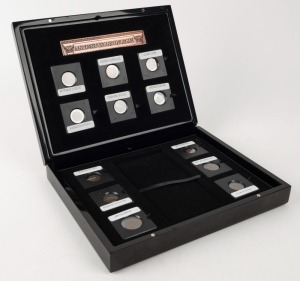 Coins - World: IMPERIAL ROMAN COINS: A boxed collection of twelve bronze coins titled "ANCIENT COINS OF ROME" being a single coin from each of twelve different Caesars beginning with Gallienus and including Probus, Constantius, Constantine 1, Constantius 