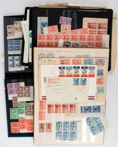 1920s - 70s: An extremely untidy accumulation in three stockbook albums and loose in a folder; mixed condition, with foxing noted, but certainly worth checking. We saw many Imprint blks., pre-decimal blocks, sheets and part sheets of low values, etc. (many 100s).