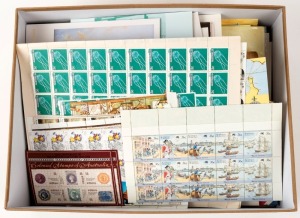 A mainly 1980s accumulations of Mint stamps, mainly in sheets and blocks (FV: $400+), P.O.Packs (FV: $75+), Australian FDCs and PSEs, plus WORLD stamps of mainly a thematic nature. 