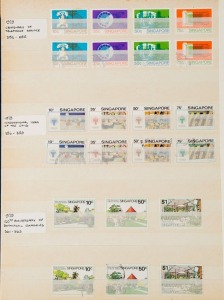 SINGAPORE:1955 - mid-1990s collection in several albums. Noted 1st Queen definitives complete MUH & FU, 1959 New Constitution MUH & FU, 1962-66 Pictorials complete MUH & FU, 1965 SG.83-88 MUH, 1968 Pictorials MUH & FU, 1969 150th Anniversary MUH & FU, (no