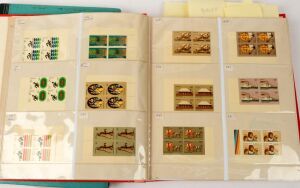 Decimal Issues: 1966-90s issues in photo album (Face Value $1130+) & stockbook (Face Value $70+) with many sets in blocks of 4 with values to $10, also includes some early booklet panes of 6; storage related condition issues, particularly in the stockbook; total Face Value $1200+ (values under 20c not counted)