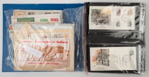 AUSTRALIA: First Day & Commemorative Covers: 1981-82 souvenir covers with pictormark/topical cancellations plus FDCs in a single thick volume and a loose bundle with 1980 AUSIPEX set of 10, lots of 1981 Gold Rush Era' covers including Tibooburra Centenary (5), 1981 Yachting, 1982 Brisbane Commonwealth Games including oversized official cover, set of 16 M/S covers and set of 16 aerogrammes, Centenary Demonstration Ballarat set of 4 souvenir cards; generally fine/very fine. (360+)