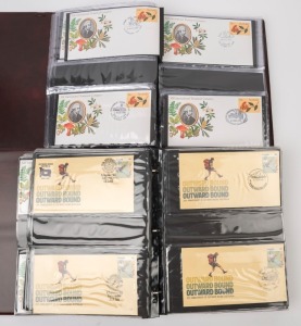 AUSTRALIA: First Day & Commemorative Covers: 1981-1982 PSEs with pictormark cancellations in a two volumes; the first volume covering a variety of subjects including 1981 St John's College, Lismore (7), Supreme Court, Hobart (5), Hughenden Post Office (2), Outward Bound (12), Passionist Fathers & Brothers, St Joseph's Hobart (7), Rylstone-Kandos Rotary Club, Australia-India International Understanding Week (7); the second volume comprising predominantly 1981 24c Botanical Congress (68, with diff