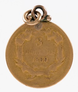 Coins - World: United States of America: USA: 1869 Indian Princess $3, jewellery mount, 5.01gr of 900/1000 fine gold.