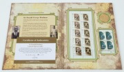 Decimal Issues: 2008 Sir Don Bradman stamp & $5 coin folder (#230/750) incorporating the 45c Australian Legends sheetlet of 10, the 50c Sir Donald Bradman's Baggy Green (SG.2489) in a numbered blk.4 + the uncirculated coin. - 2