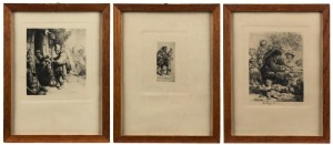 REMBRANDT HARMENSZOON VAN RIJN, (Dutch, 1606-1969), Group of three engravings, frame size 26 x 20cm overall