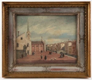 DE MONI (Italian School), (Venetian scene), oil on canvas, signed lower centre "De Moni",​​​​​​​ 23 x 29cm, 36 x 41cm overall