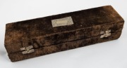 A sterling silver container with removable top, designed to contain a document or parchment; with painted highlights, housed in a plush velvet box, early 20th century, 28cm long, 230 grams - 3