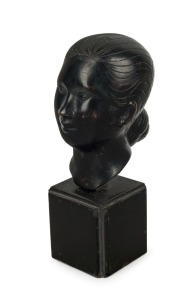 NGUYAN THANH LE (b. Vietnam 1919), Head of Vietnamese woman, cast bronze on ebonized plinth, ​​​​​​​17cm high