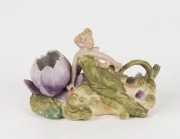 AMPHORA antique Austrian porcelain vase, a German bisque figural porcelain vase, and an antique Japanese export ware floral porcelain vase, 19th/20th century, (3 items), the largest 20cm high - 2
