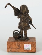 A Continental Art Deco bronze statue of a girl with an umbrella, circa 1920s, ​​​​​​​14.5cm high - 2