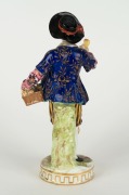 DERBY antique English porcelain statue of the fruit seller, early 19th century, red crown mark to base, ​​​​​​​22.5cm high - 2