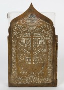 OLD BELIEVERS icon diptych depicting great feasts and icons of the Mother of God in cast bronze, 19th century,18cm x 20cm overall   - 2