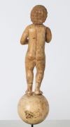 An antique Goanese carved ivory figure of baby Jesus south Indian origin, 17th/18th century,  19cm high, 22cm overall - 3