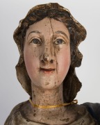 An antique French Virgin Mother and Child religious statue, carved wood with polychrome finish, 17th/18th century, 110cm high - 3