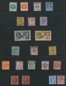 GREAT BRITAIN: Queen Victoria - George V period range on two Hagners, incl. 1858 2d blue (*), 1873 3d rose (M), 1883 4d, 5d, 6d (2) all (*), 2/6 lilac QV (some o.g.), 10d Edward VII Mint, 2/6 and 10/- Seahorses Mint, etc. High cat., but mixed condition. (