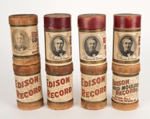 EDISON group of eight cylinder records, together with an album of 78's